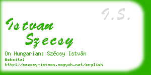 istvan szecsy business card