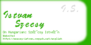 istvan szecsy business card